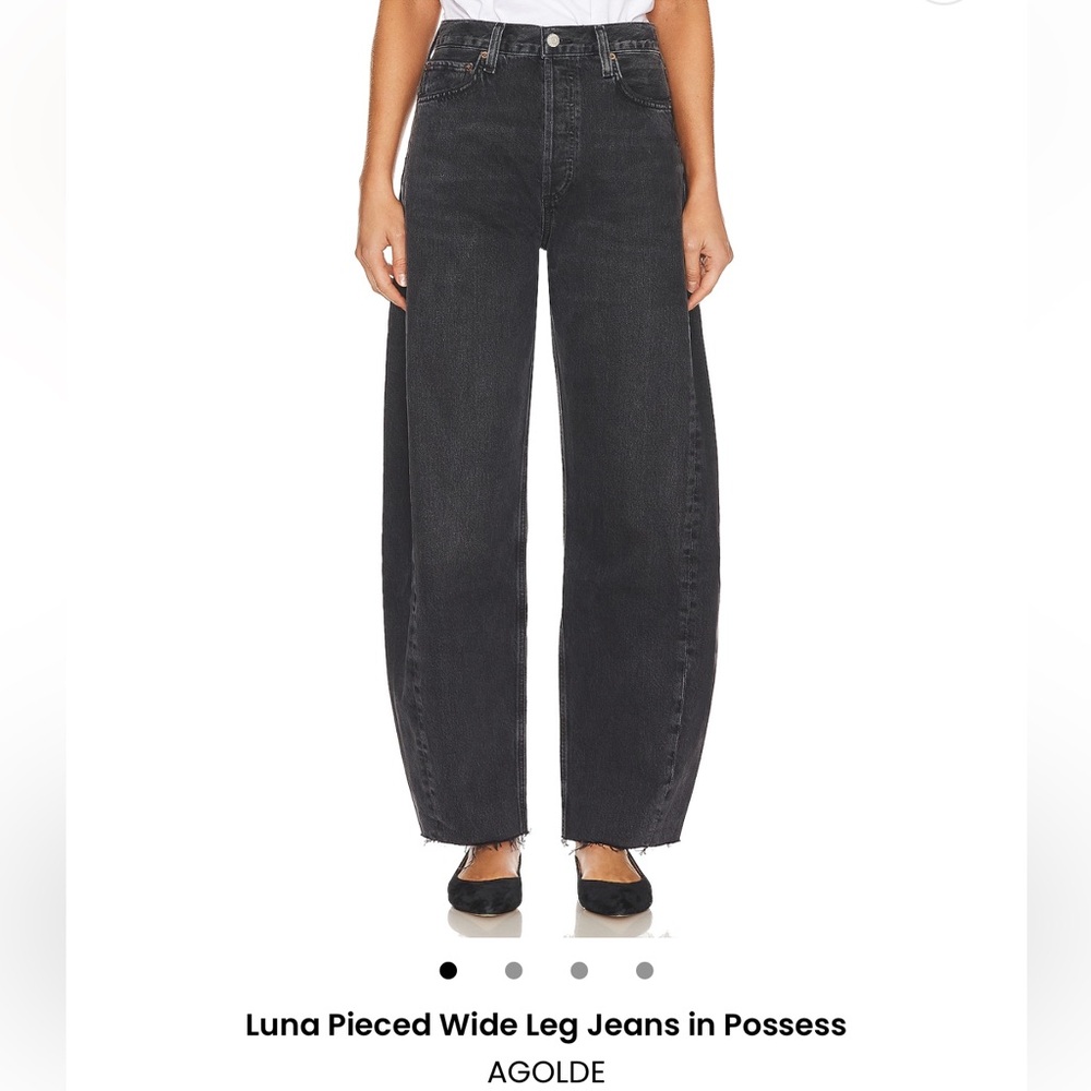 AGOLDE Luna Black Wide Leg Jeans
